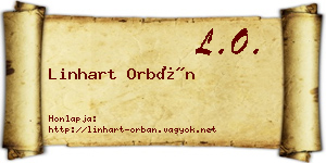 Linhart Orbán névjegykártya